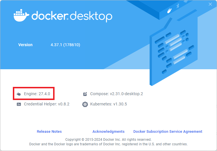 Docker Desktopのバージョンを確認するやり方を解説